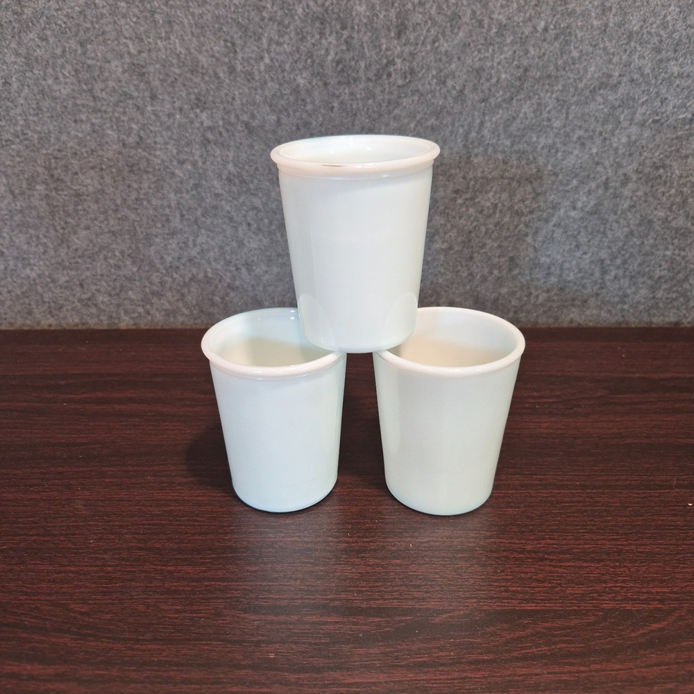 3 Vintage Salton Yogurt Maker 6 oz Milk Glass Cups Jars No Lid